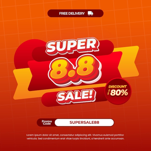 88 días de compras ofertas de descuento de venta de gradiente naranja abstract pop up banner