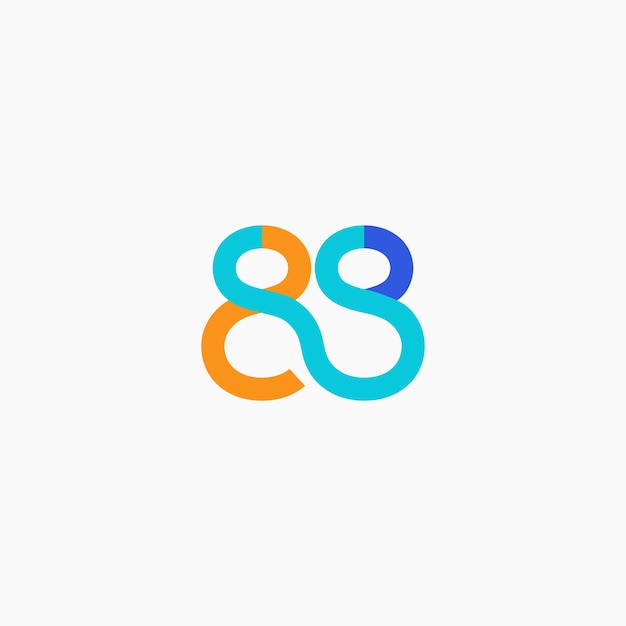 88 número bucle línea moderno colorido logotipo diseño vector ilustración