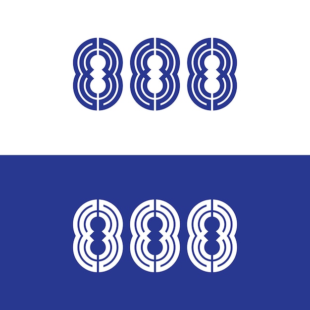 888 diseño de logotipo vectorial