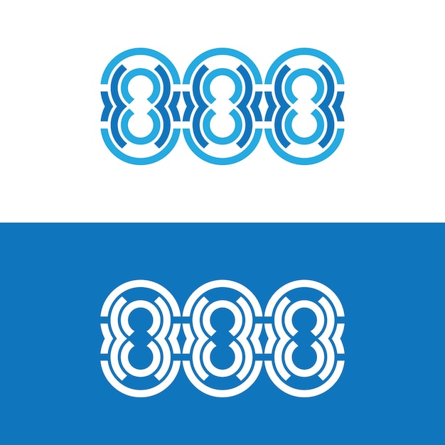 888 diseño de logotipo vectorial