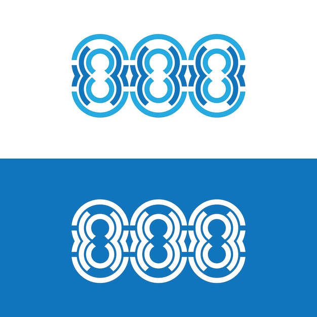 888 diseño de logotipo vectorial