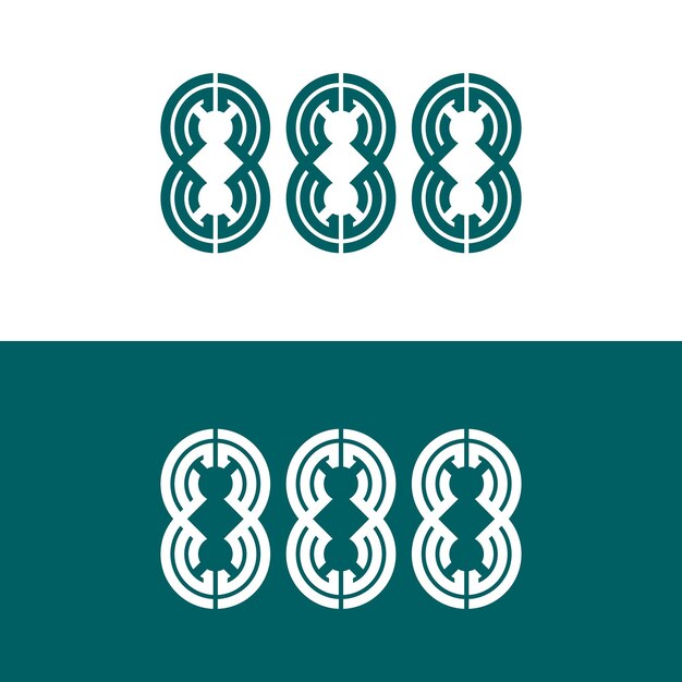 888 diseño de logotipo vectorial