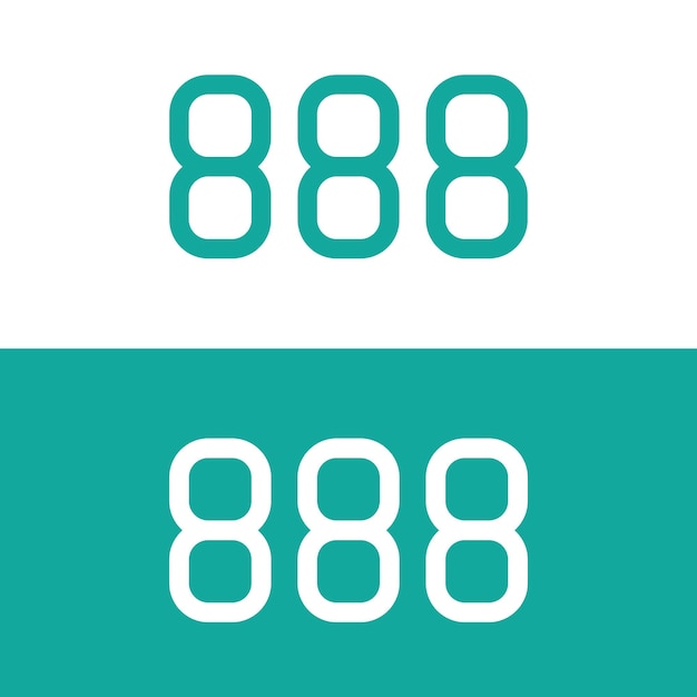 888 diseño de logotipo vectorial