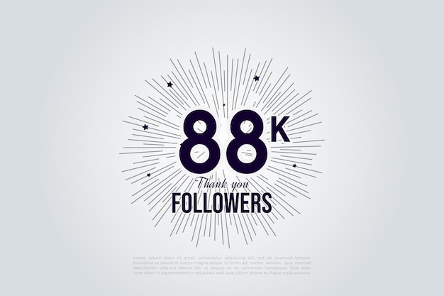 88k seguidores con números de diseño moderno
