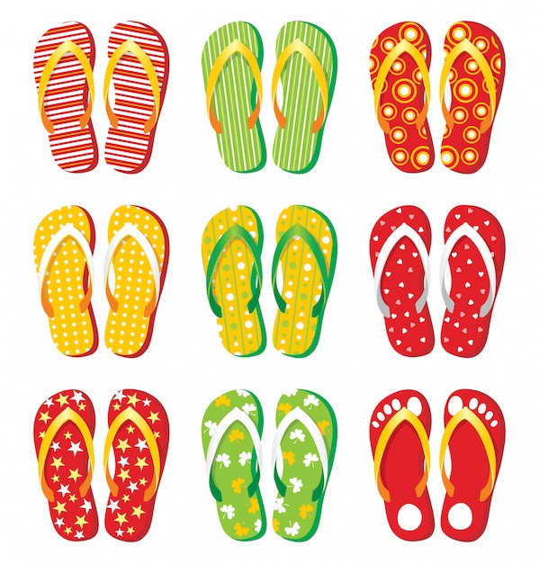 Vector 9 chanclas brillantes