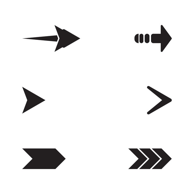 9 Diseño minimalista del vector de flecha