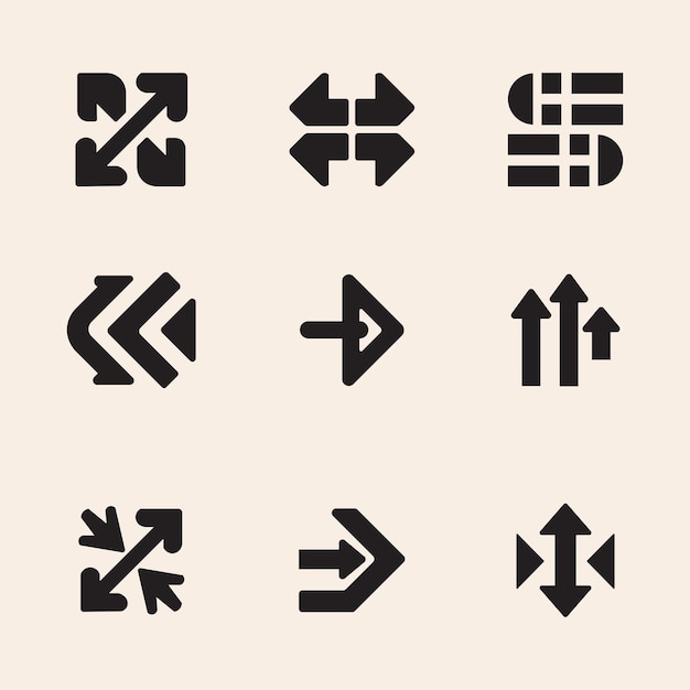 9 Diseño minimalista del vector de flecha