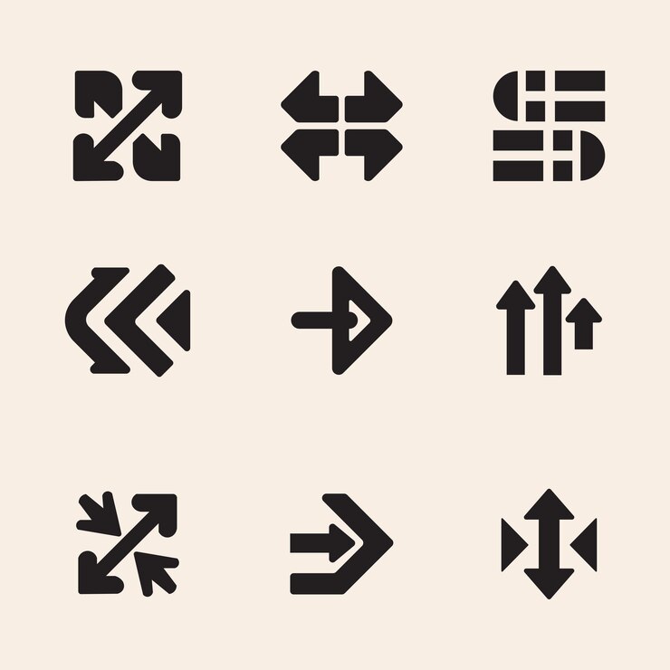 9 Diseño minimalista del vector de flecha