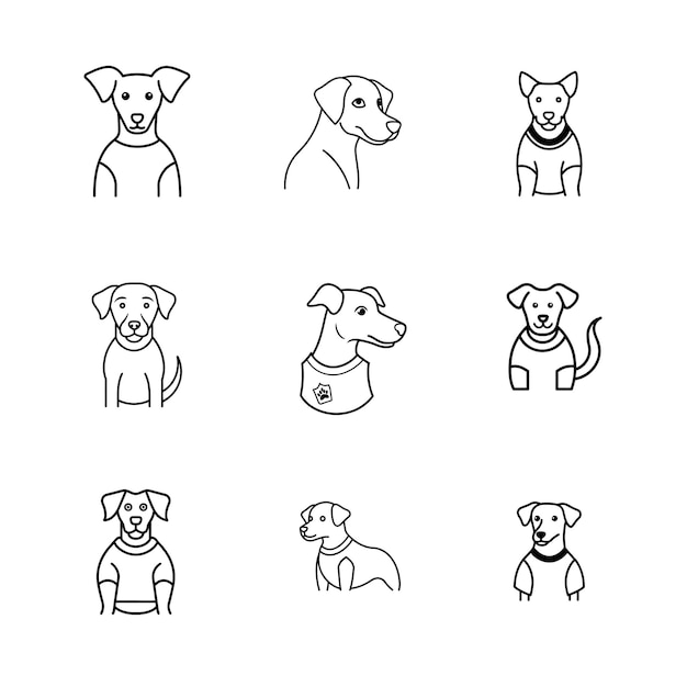 9 iconos establecidos en 4000x4000 px plantilla