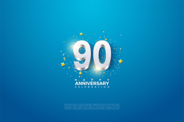 90 aniversario con número palete de plata