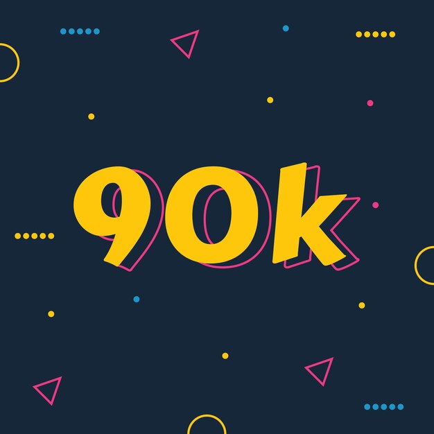 90k Seguidores diseño de memphis
