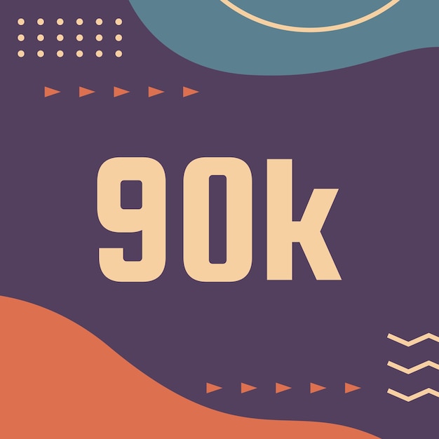 90k seguidores fondo abstracto con forma dinámica