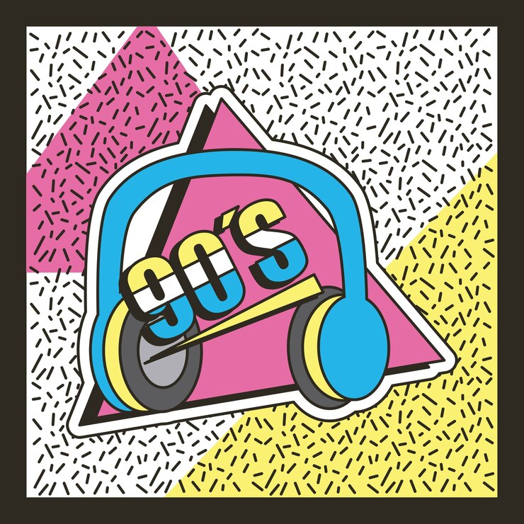 Vector los 90s auriculares
