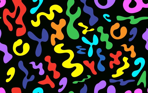 90s de moda groovy patrón sin costuras estilo vintage retro creativo groovy textura de la forma abstracta