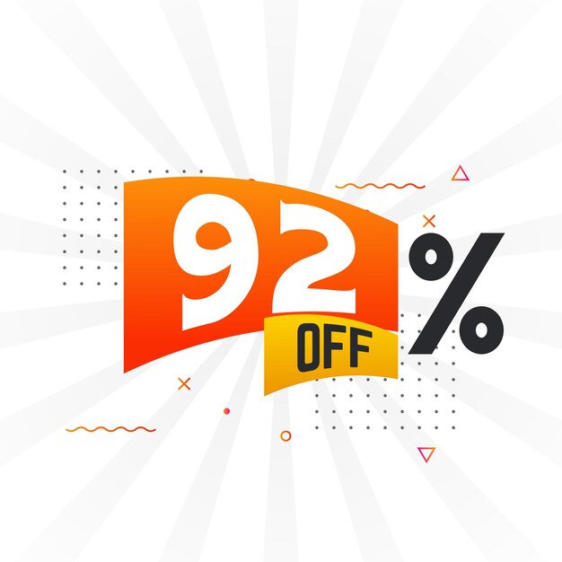92 por ciento de descuento Especial 92 descuento Venta de gráficos vectoriales de campañas publicitarias