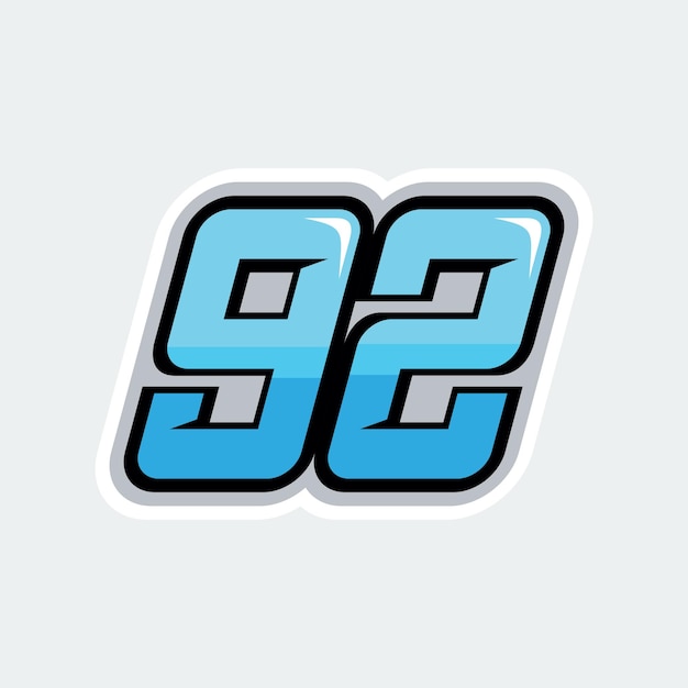 92 números de carreras logo vector