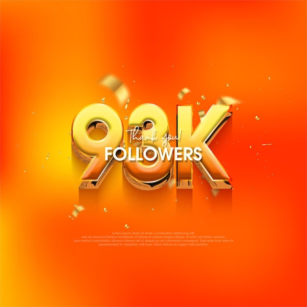 93k seguidores de discurso de fondo con un color naranja brillante y fresco