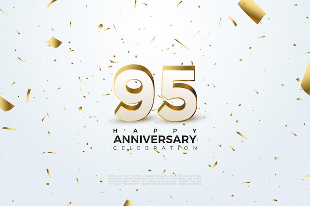 95 aniversario con números de celebración realistas