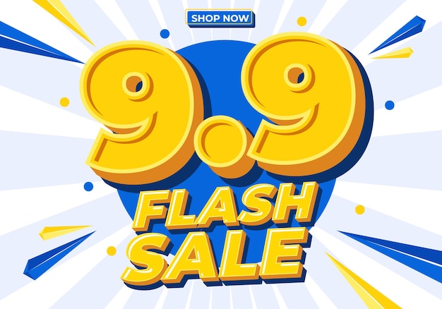 99 cartel de venta o diseño de volante de día de compras 99 Banner en línea de venta Flash