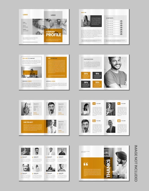 a4 perfil corporativo de la empresa Diseño de plantilla de folleto de 16 páginas con maqueta