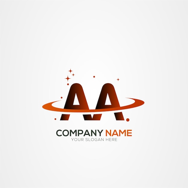 AA Carta A Diseño del logotipo espacial del Planeta Moderno con elementos vectoriales creativos