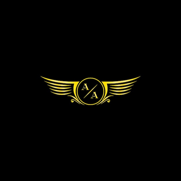 AA Insignia alada de lujo con monograma