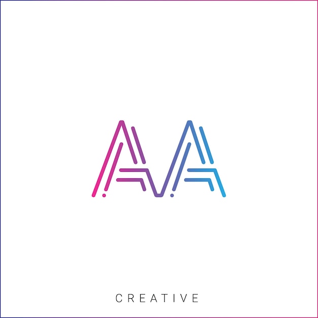 AA Logotipo posterior plantilla vectorial monograma colorido símbolo fuente logotipo diseño moderno basado en inicial LOGO