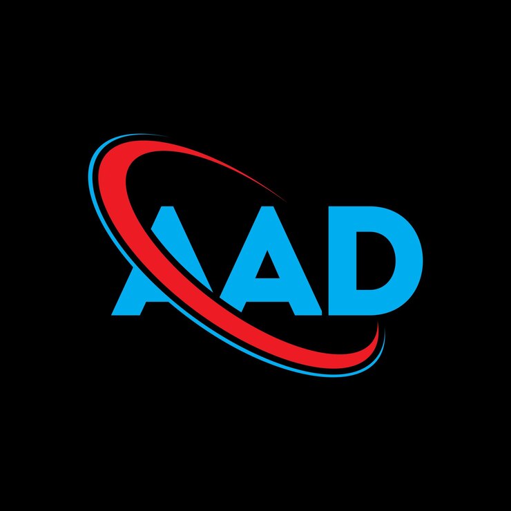Vector aad logotipo aad letra aad letra diseño de logotipo iniciales aad logotipo vinculado con círculo y mayúscula monograma logotipo aad tipografía para negocios de tecnología y marca inmobiliaria