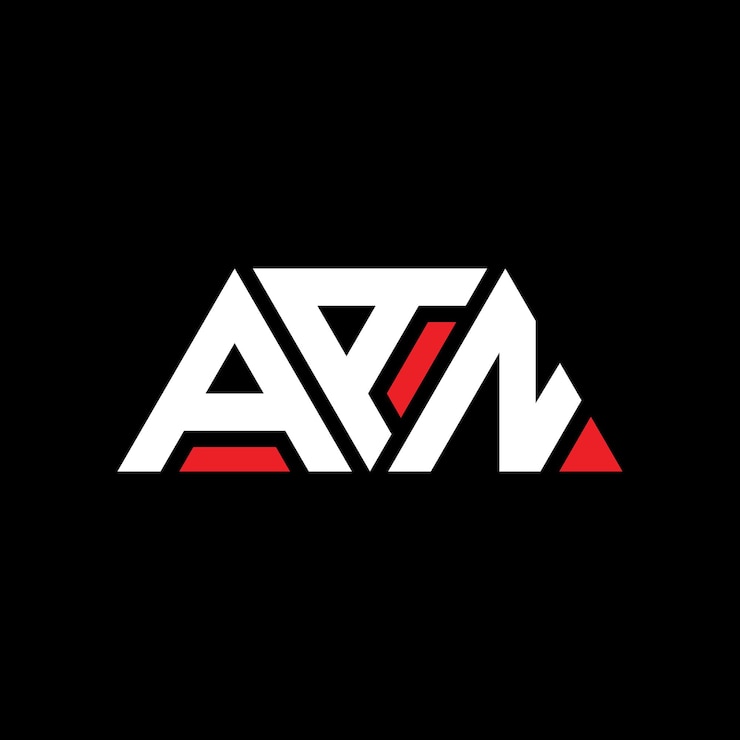 Vector aan diseño de logotipo de letras triangulares con forma de triángulo aan diseño del logotipo triangular monograma aan plantilla de logotipo vectorial triangular con color rojo aan logotipo triangular simple elegante y lujoso logotipo aan