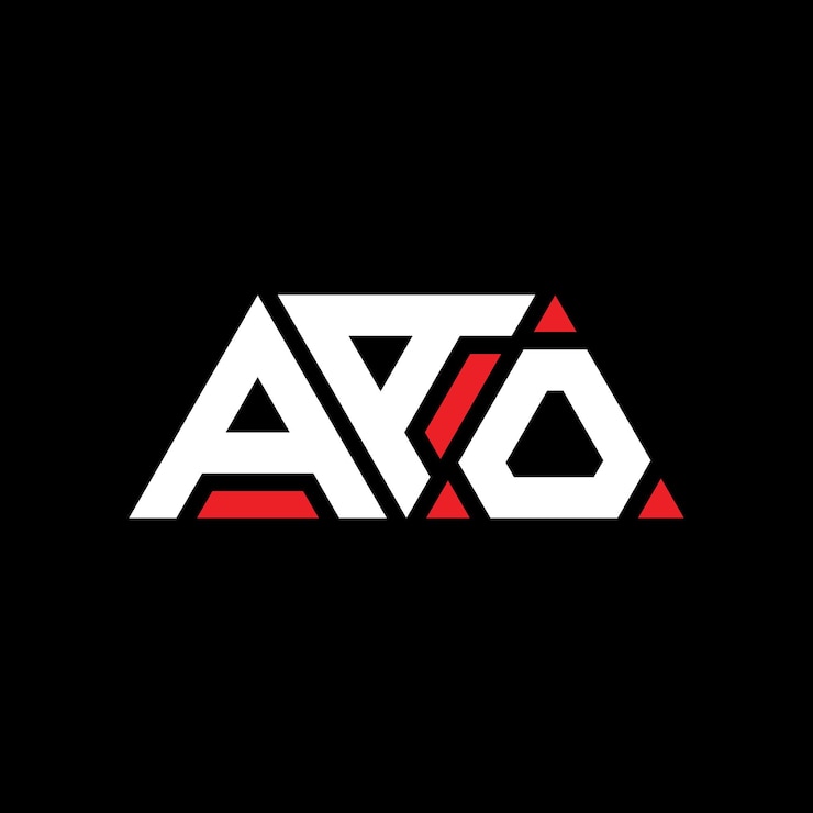 Vector aao diseño de logotipo de letra triangular con forma de triángulo aao diseño del logotipo triangular de monograma aao plantilla de logotipo vectorial triangular aao con color rojo aaao logotipo triangular simple elegante y lujoso logotipo aao