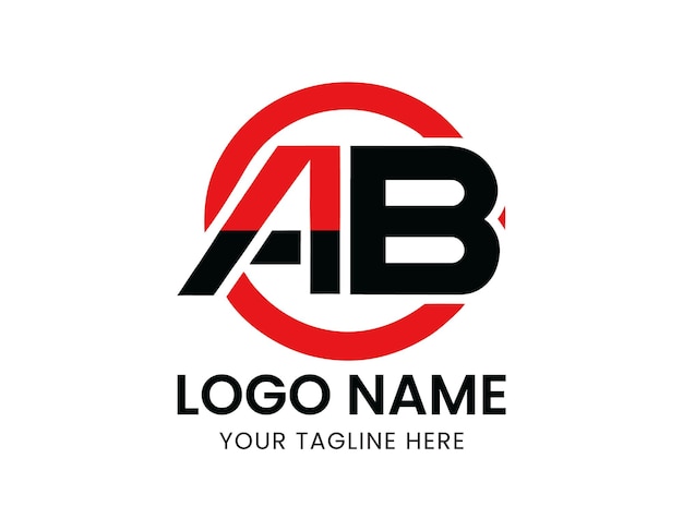 AB Diseño de logotipo Tipografía vectorial y concepto de logotipo de letras creativas