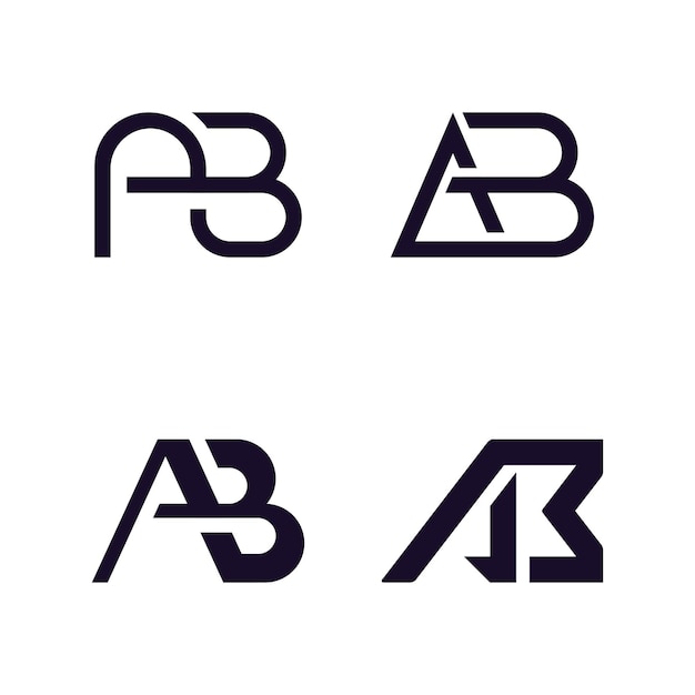 Ab logo vector carta moderna concepto de diseño