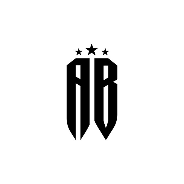 AB Monogram Logo Design letra texto nombre símbolo monocromo logotipo alfabeto carácter simple logo