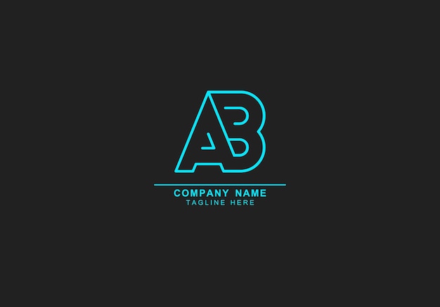 AB o BA icono de logotipo de arte lineal y creativo abstracto mínimo