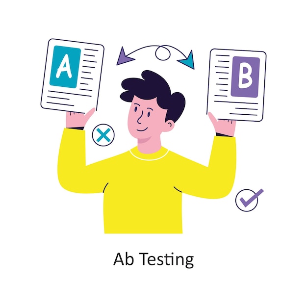 Ab prueba de ilustraciones de stock vectoriales de diseño de estilo plano