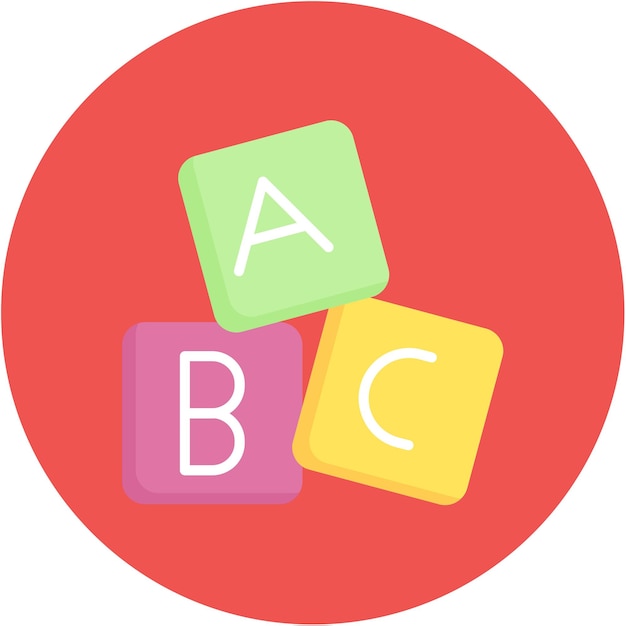 ABC bloquea el estilo de la ilustración vectorial