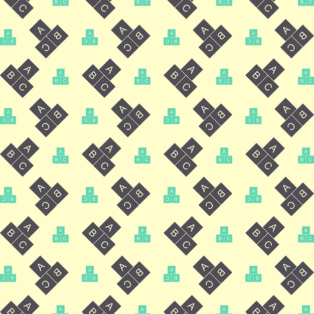 ABC Cubes diseño de patrones de moda hermoso fondo de ilustración de vectores repetidos