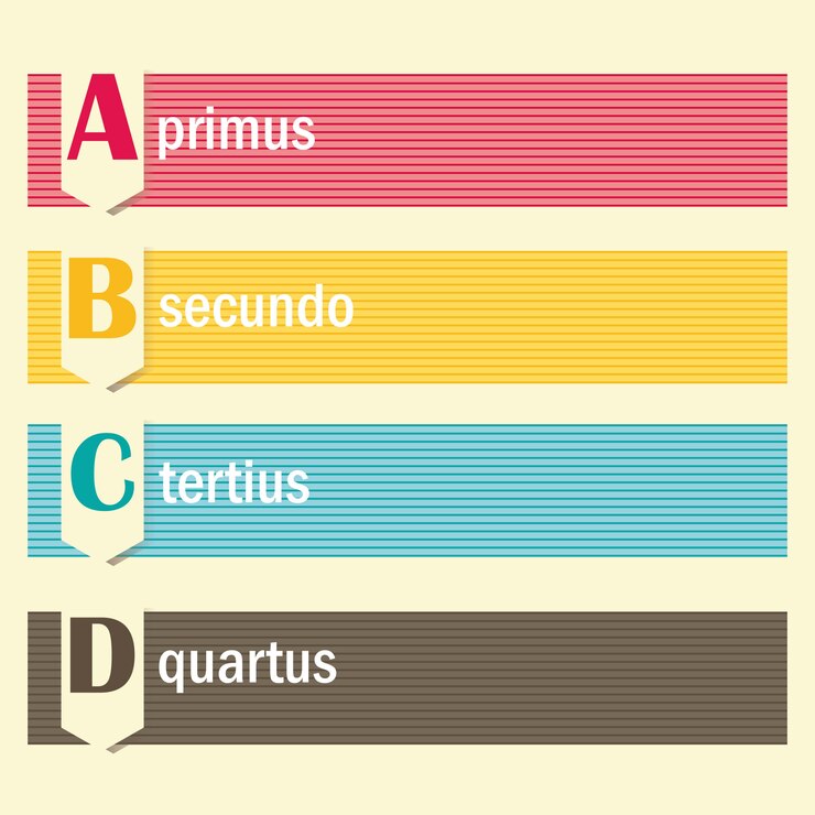 Vector abc folleto en líneas de color paso a paso ilustración vectorial