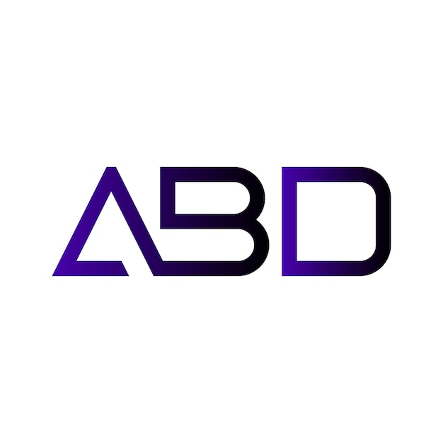 ABD iniciales monograma gradiente moderno minimalista letra marca de identidad de negocio diseño de logotipo vectorial