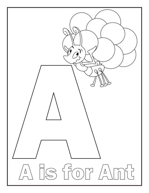 abecedario para colorear para niñosalfabeto con animal alfabético
