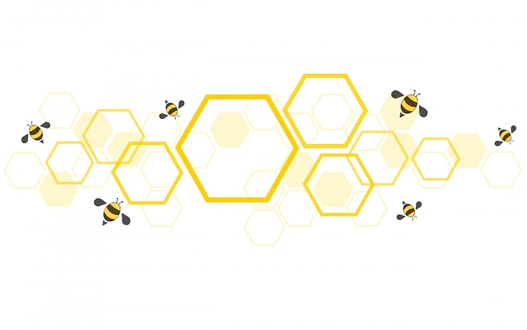 Vector abeja colmena de fondo