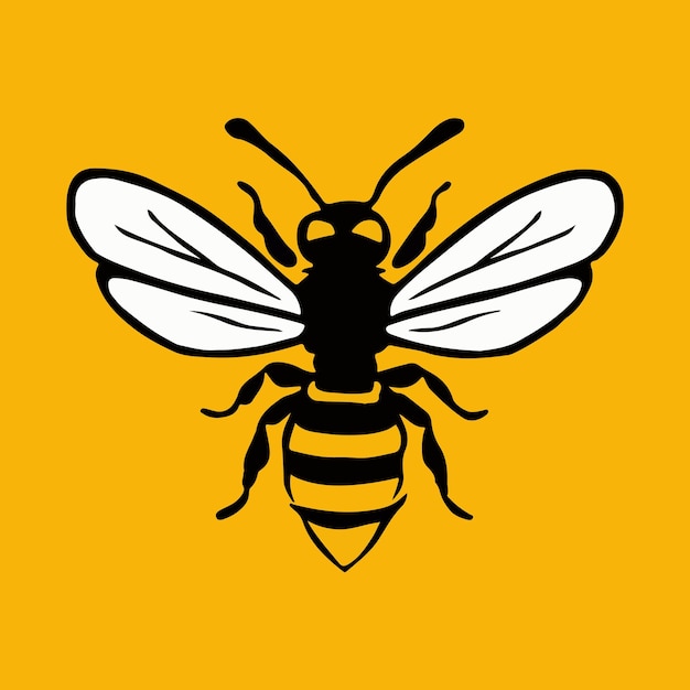 una abeja con un fondo amarillo que dice abeja
