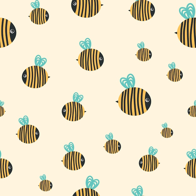 Abeja gorda. patrón de vector sin costuras