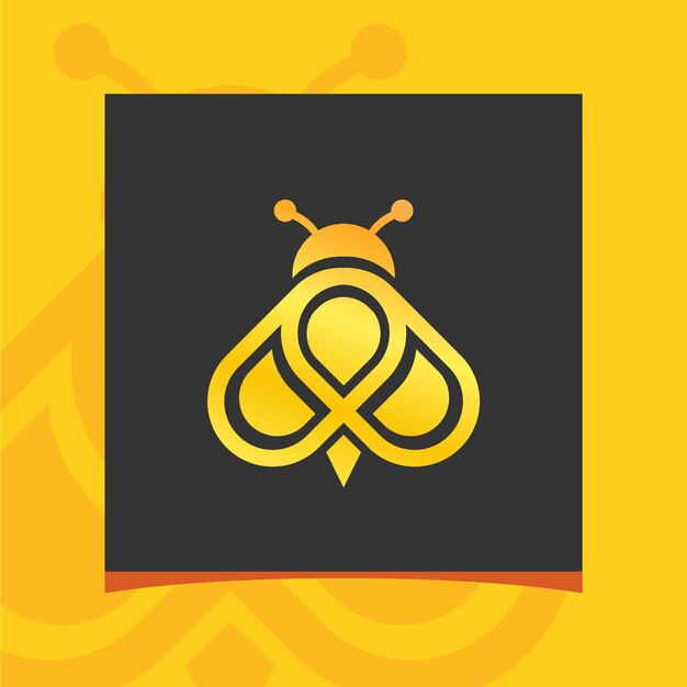 Abeja de inspiración de diseño de logotipo con color amarillo dorado