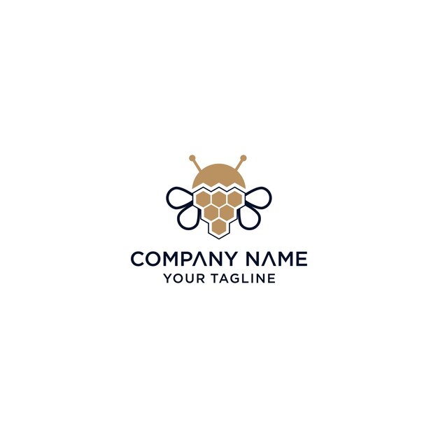Abeja logo concepto vector ilustración aislado fondo