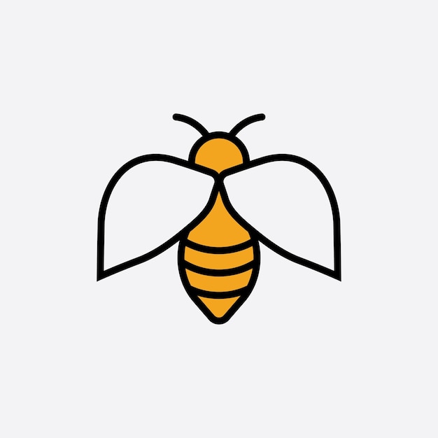 Abeja logo vector ilustración diseño icono logo