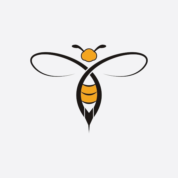 Abeja logo vector ilustración diseño icono logo