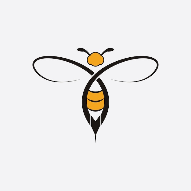 Abeja logo vector ilustración diseño icono logo