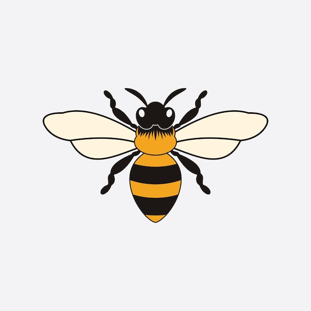 Abeja logo vector ilustración diseño icono logo