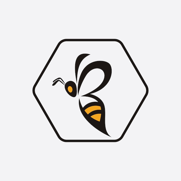 Abeja logo vector ilustración diseño icono logo